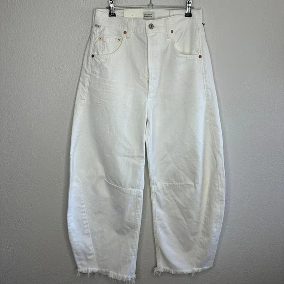Citizens of Humanity Horseshoe Jean Jicama White Barrel Leg Size 25 Cotton - Picture 2 of 13